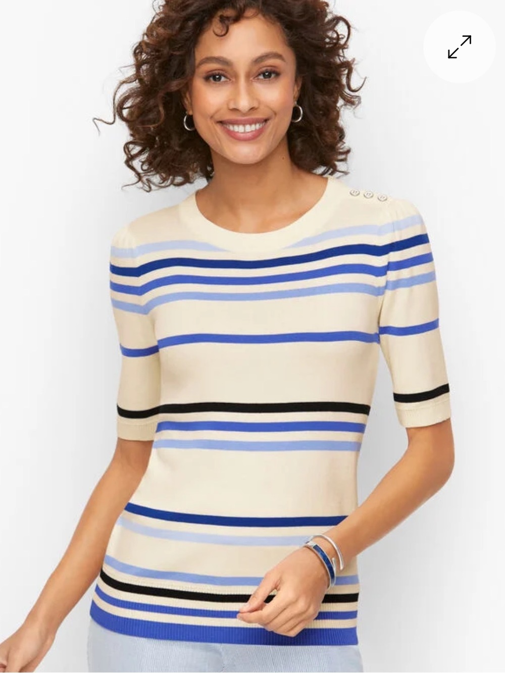 ELBOW SLEEVE SWEATER - STRIPE Size Sp